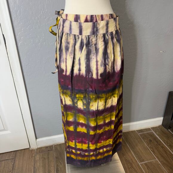 Anthropologie Tiny Heidi Tie-Dye Wrap Maxi Skirt, PP Motif, L - Picture 1 of 5